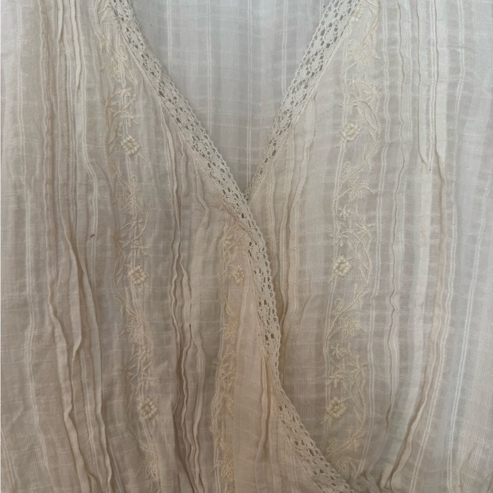 American Eagle Cream Lace Trim Dress - Picture 4 of 6